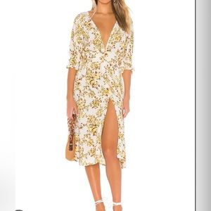 Faithfull the Brand Goldie Midi Dress size 4